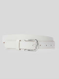 White Classic Silver Buckle Belt belt CZBELT - Cizaro Jeans