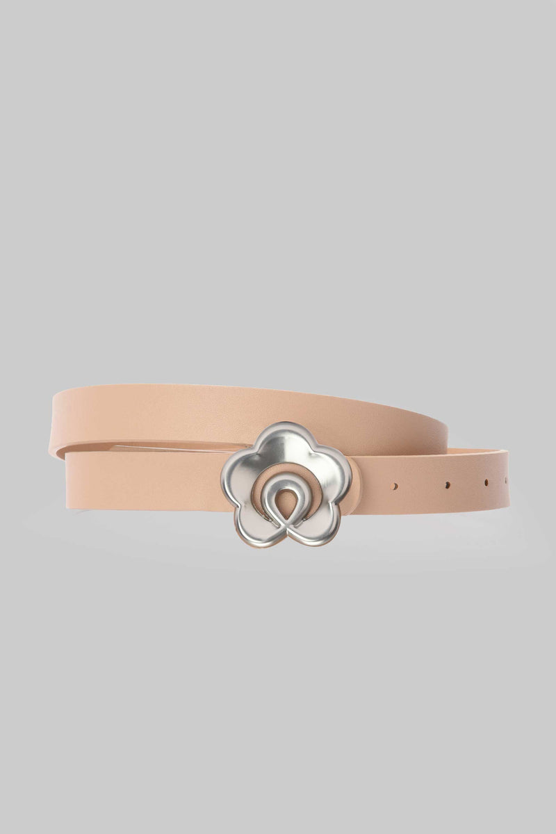 Beige Floral Buckle Belt belt CZBELT - Cizaro Jeans