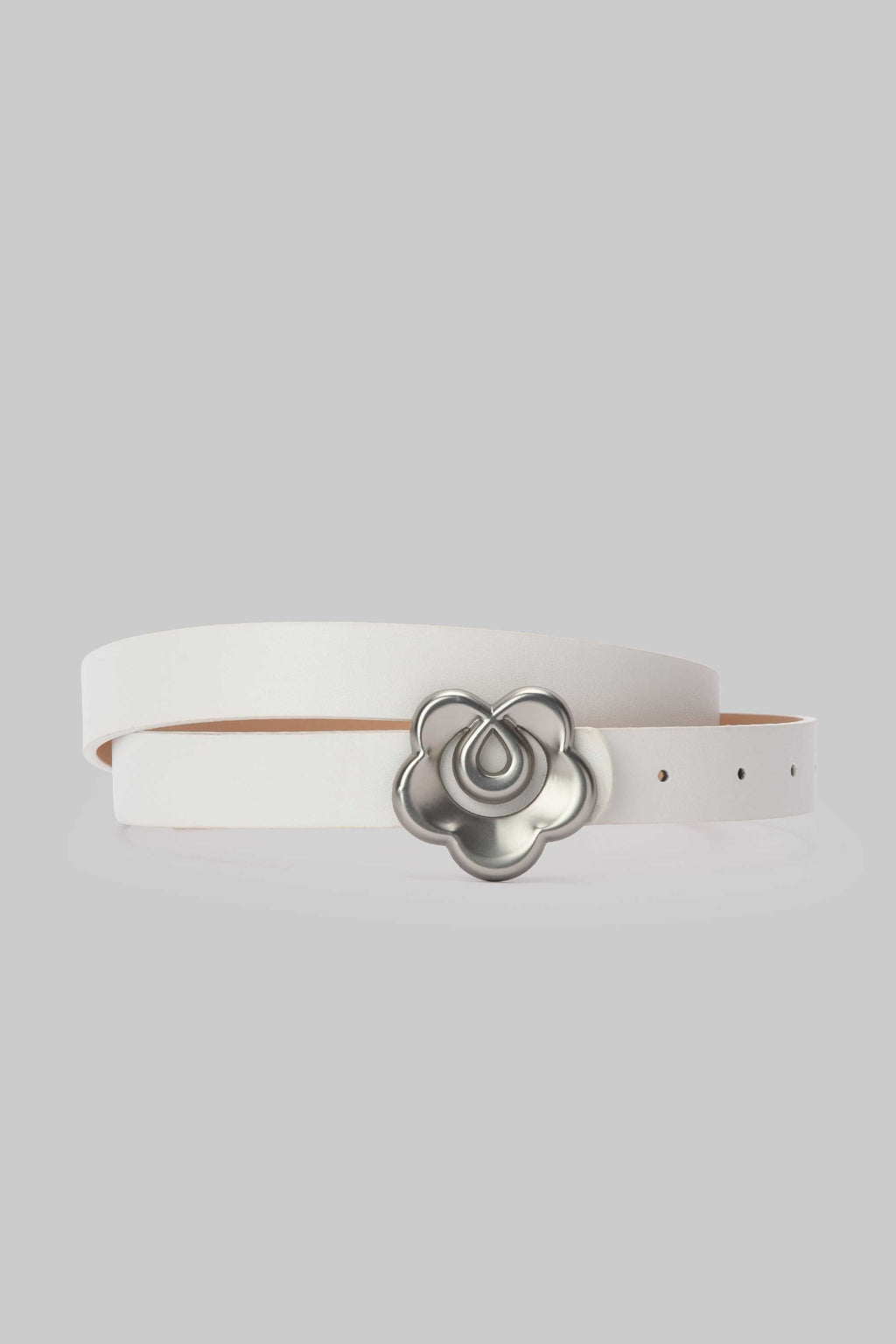 White Floral Buckle Belt belt CZBELT - Cizaro Jeans