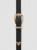 Black Gold Buckle Slim Belt belt CZBELT - Cizaro Jeans