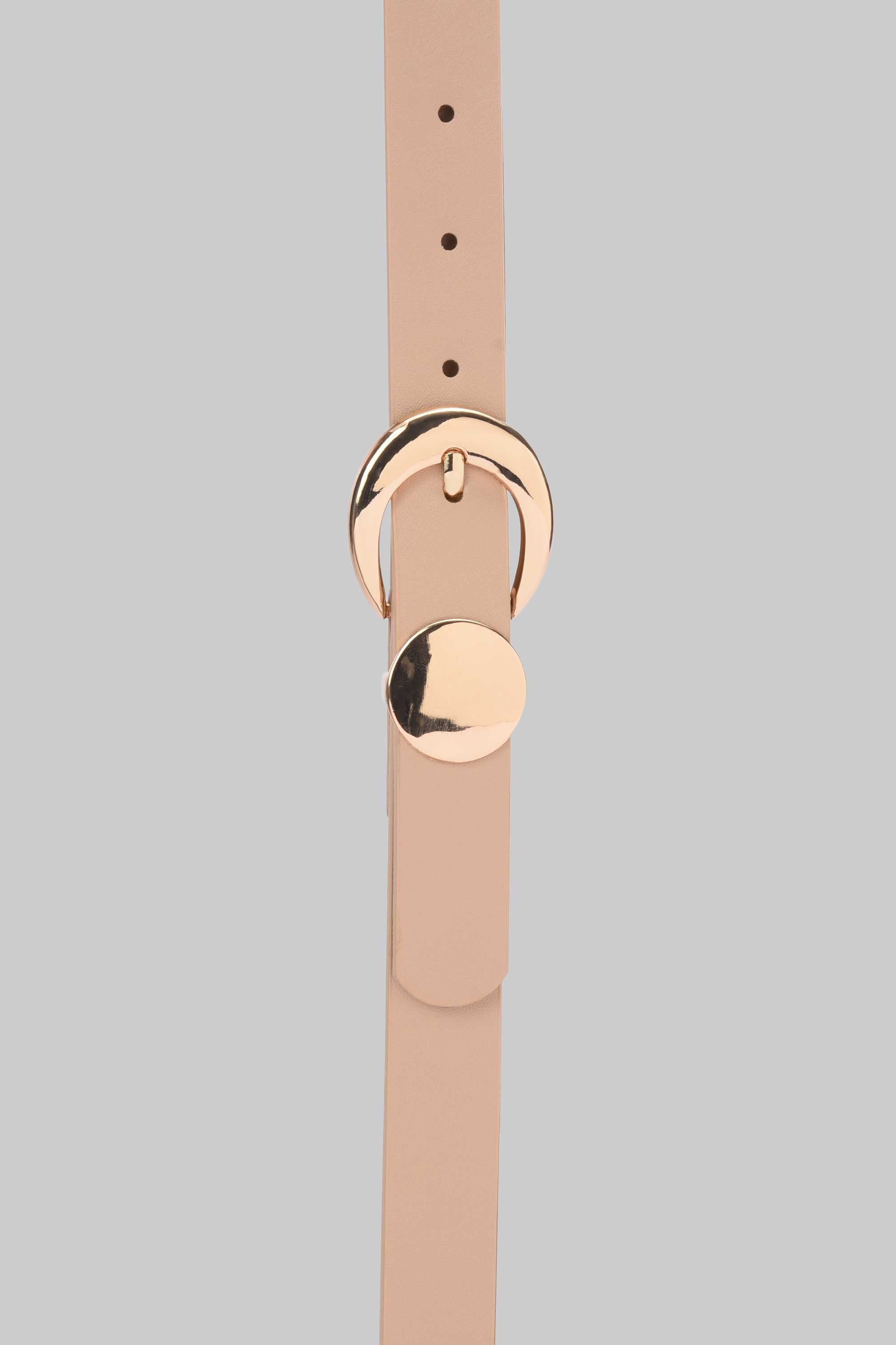 Beige Gold Accent Minimal Belt belt CIZARO - Cizaro Jeans