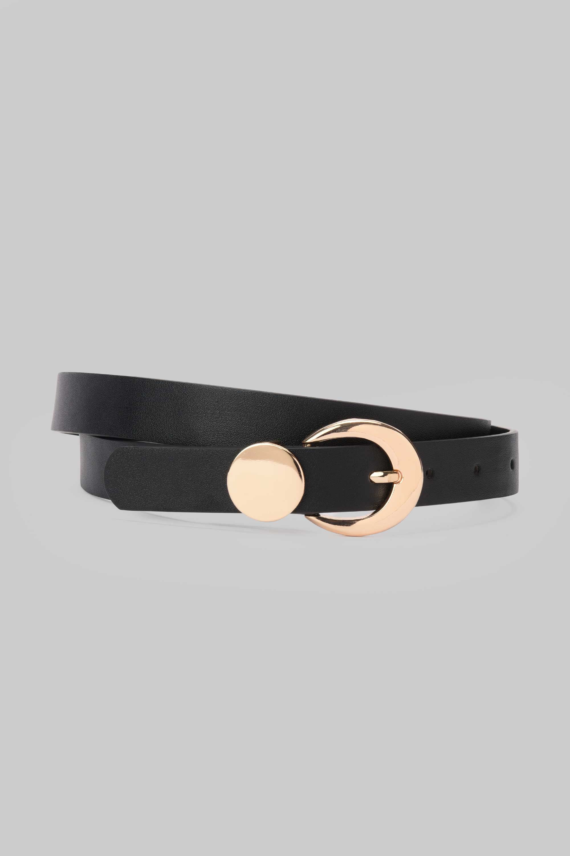 Black Gold Accent Minimal Belt belt CIZARO - Cizaro Jeans