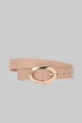 Beige Organic Oval Buckle Belt belt CIZARO - Cizaro Jeans