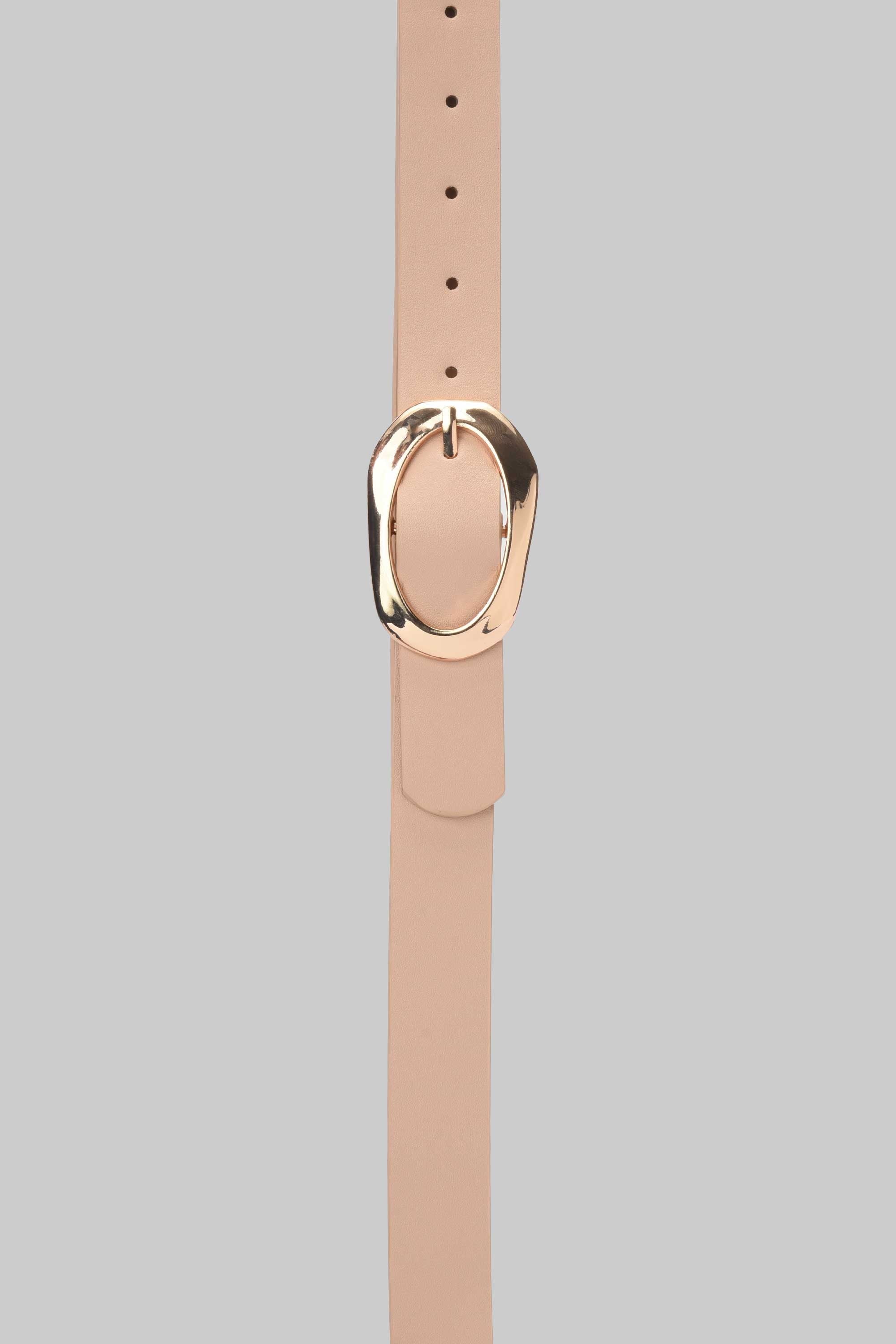 Beige Organic Oval Buckle Belt belt CIZARO - Cizaro Jeans