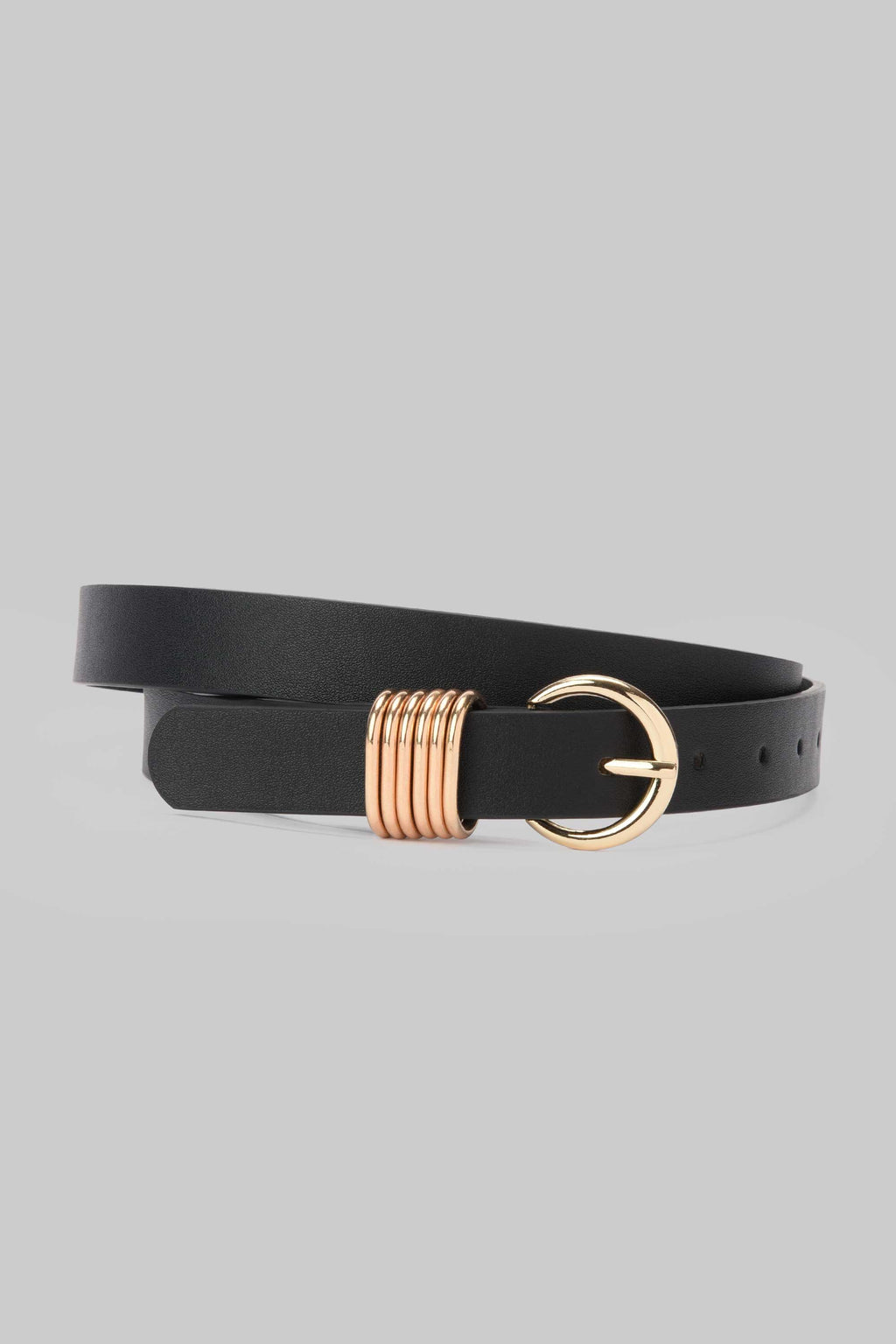 Black Ring Accent Slim Belt belt CIZARO - Cizaro Jeans