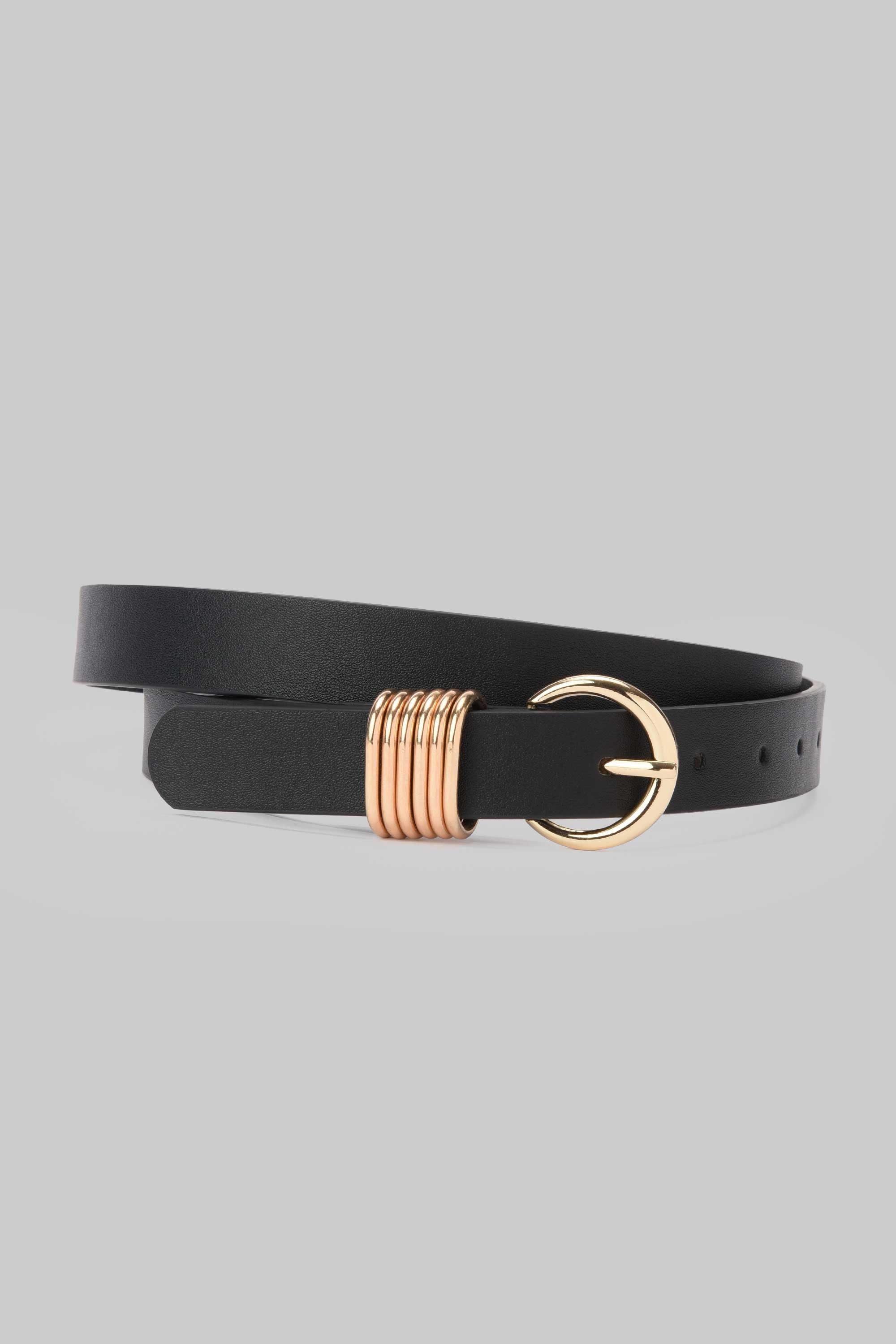 Black Ring Accent Slim Belt belt CIZARO - Cizaro Jeans