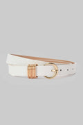 White Ring Accent Slim Belt belt CIZARO - Cizaro Jeans