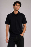 Textured Polo – Black shirt CIZARO - Cizaro Jeans