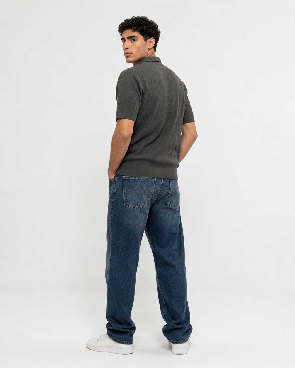 Fine Knit Polo Shirt – Grey shirt CIZARO - Cizaro Jeans