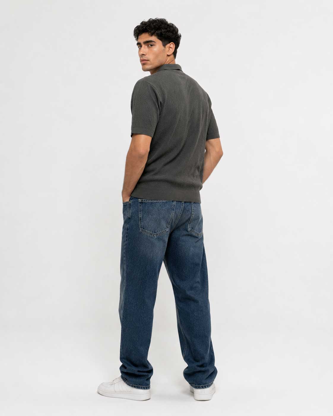 Fine Knit Polo Shirt – Grey shirt CIZARO - Cizaro Jeans