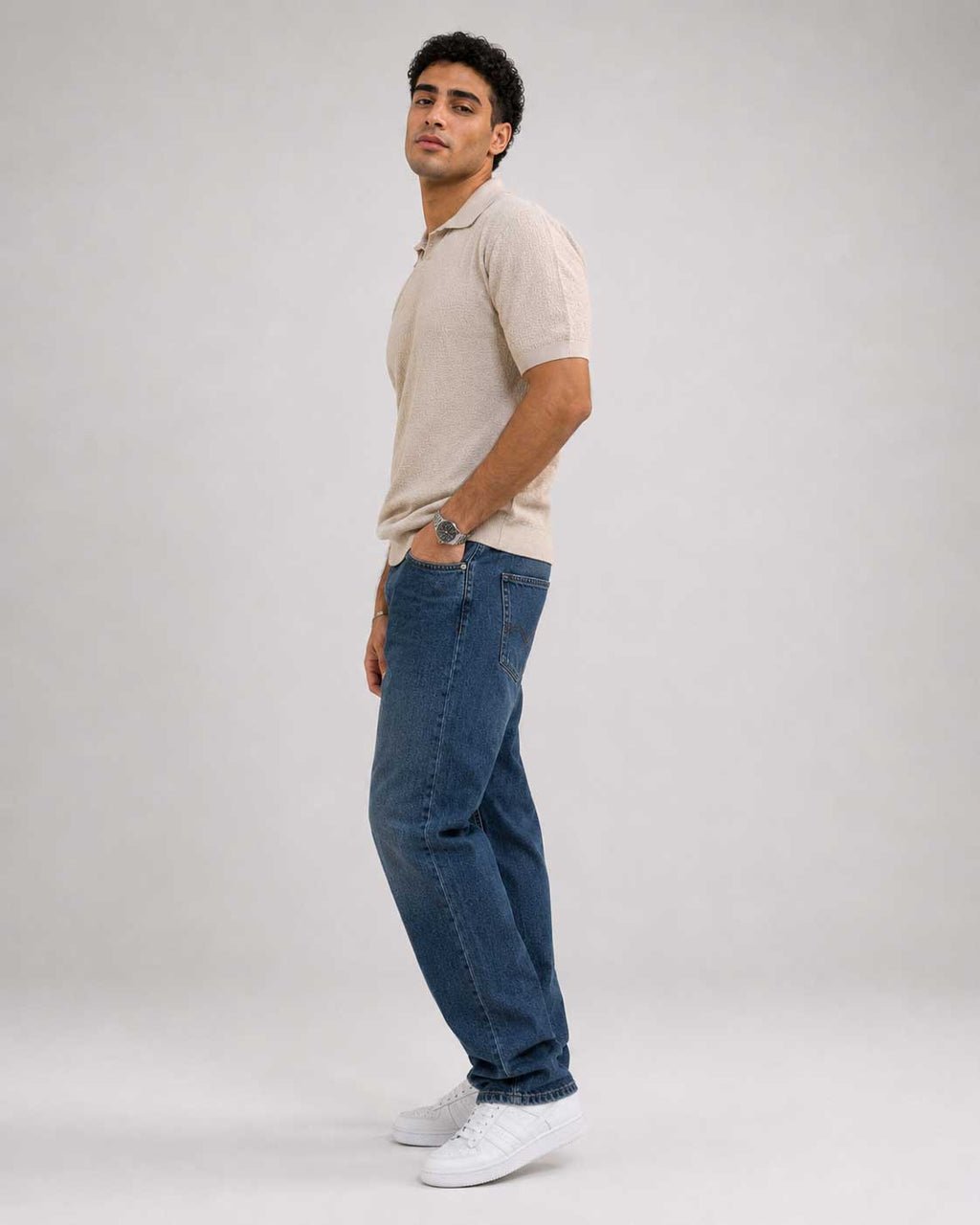 Fine Knit Polo Shirt – Soft Sand shirt CIZARO - Cizaro Jeans