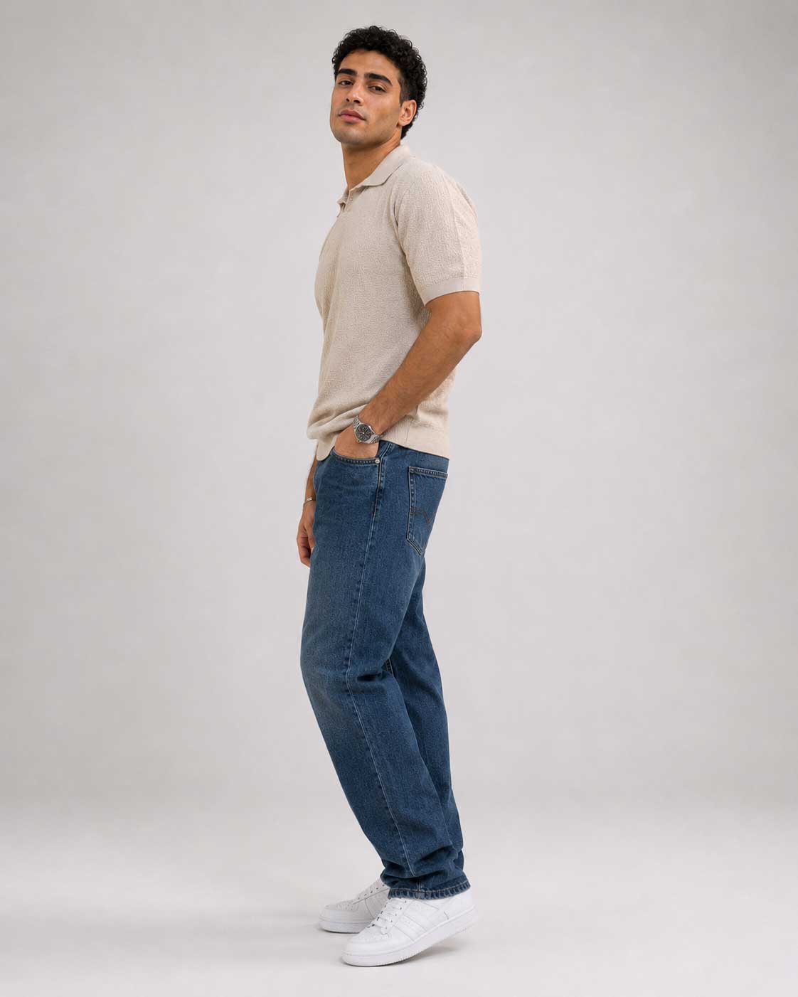 Fine Knit Polo Shirt – Soft Sand shirt CIZARO - Cizaro Jeans
