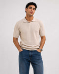 Fine Knit Polo Shirt – Soft Sand shirt CIZARO - Cizaro Jeans