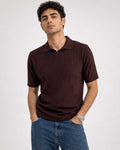 Textured Polo Shirt – Brown shirt CIZARO - Cizaro Jeans