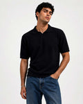 Fine Knit Polo Shirt – Black