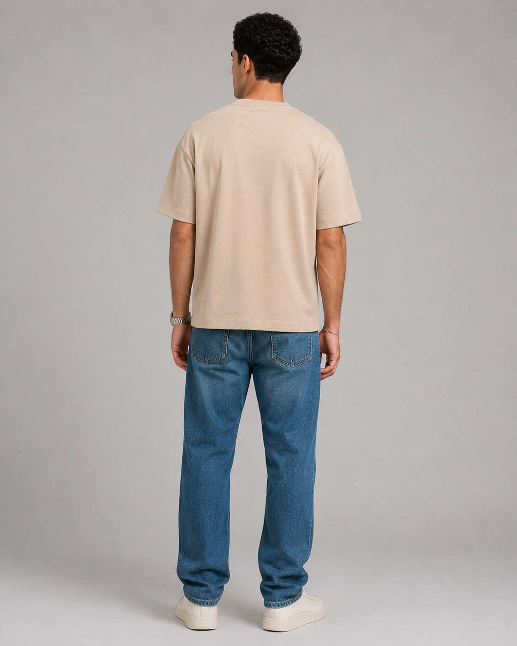 Relaxed Fit T-Shirt – Soft Sand T-shirt CIZARO - Cizaro Jeans