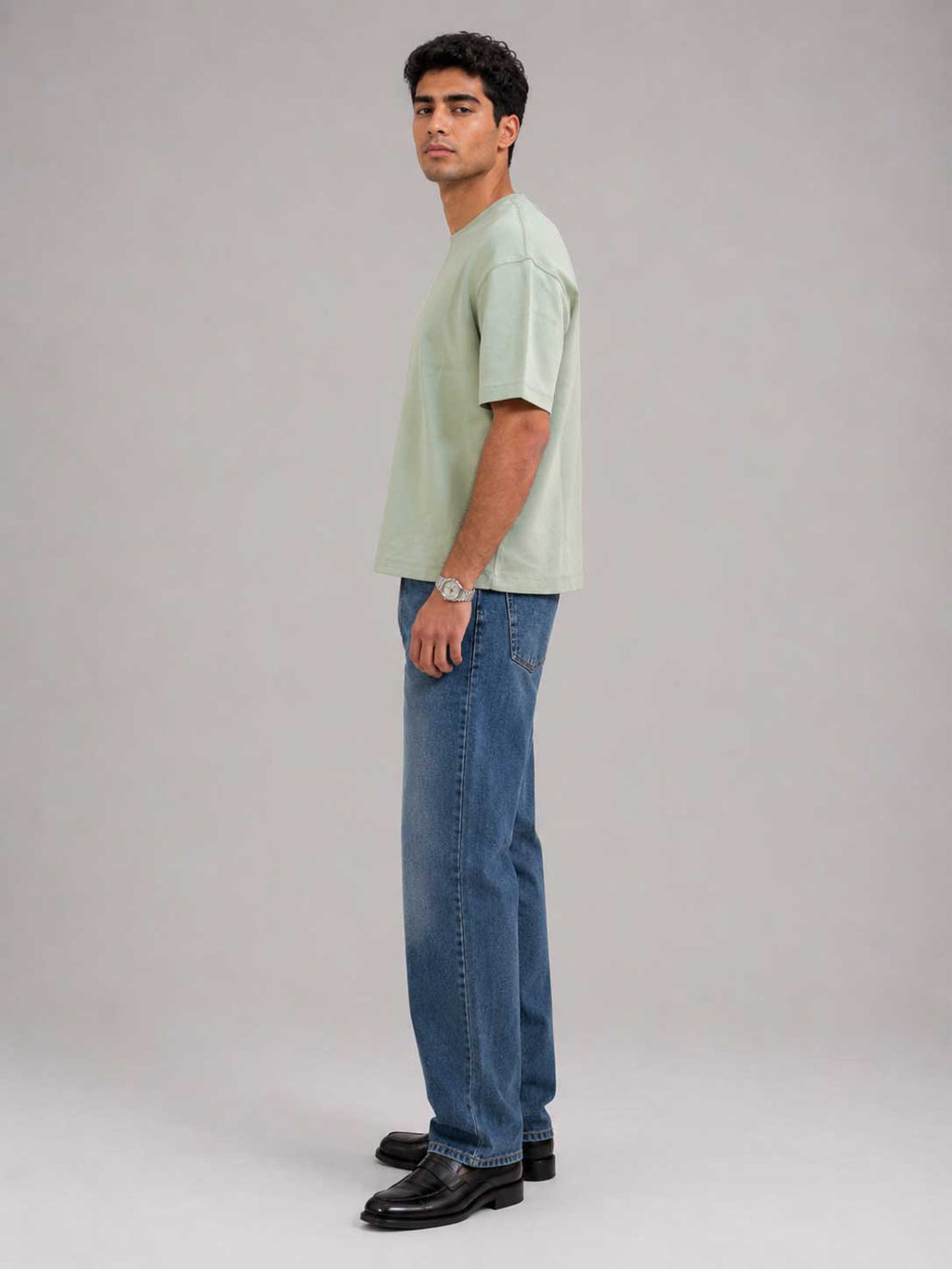 Oversized T-Shirt with Side Slits – Mint Green