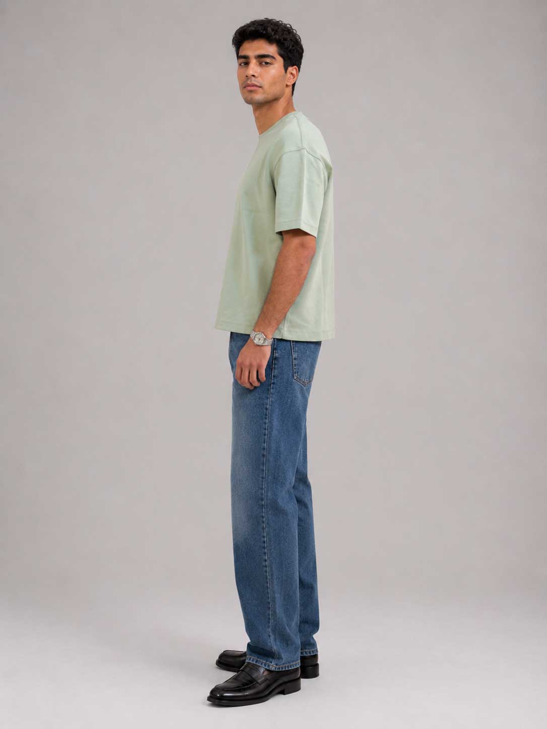 Oversized T-Shirt with Side Slits – Mint Green
