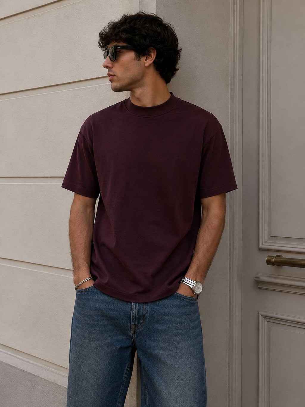 Relaxed Fit T-Shirt – Burgundy