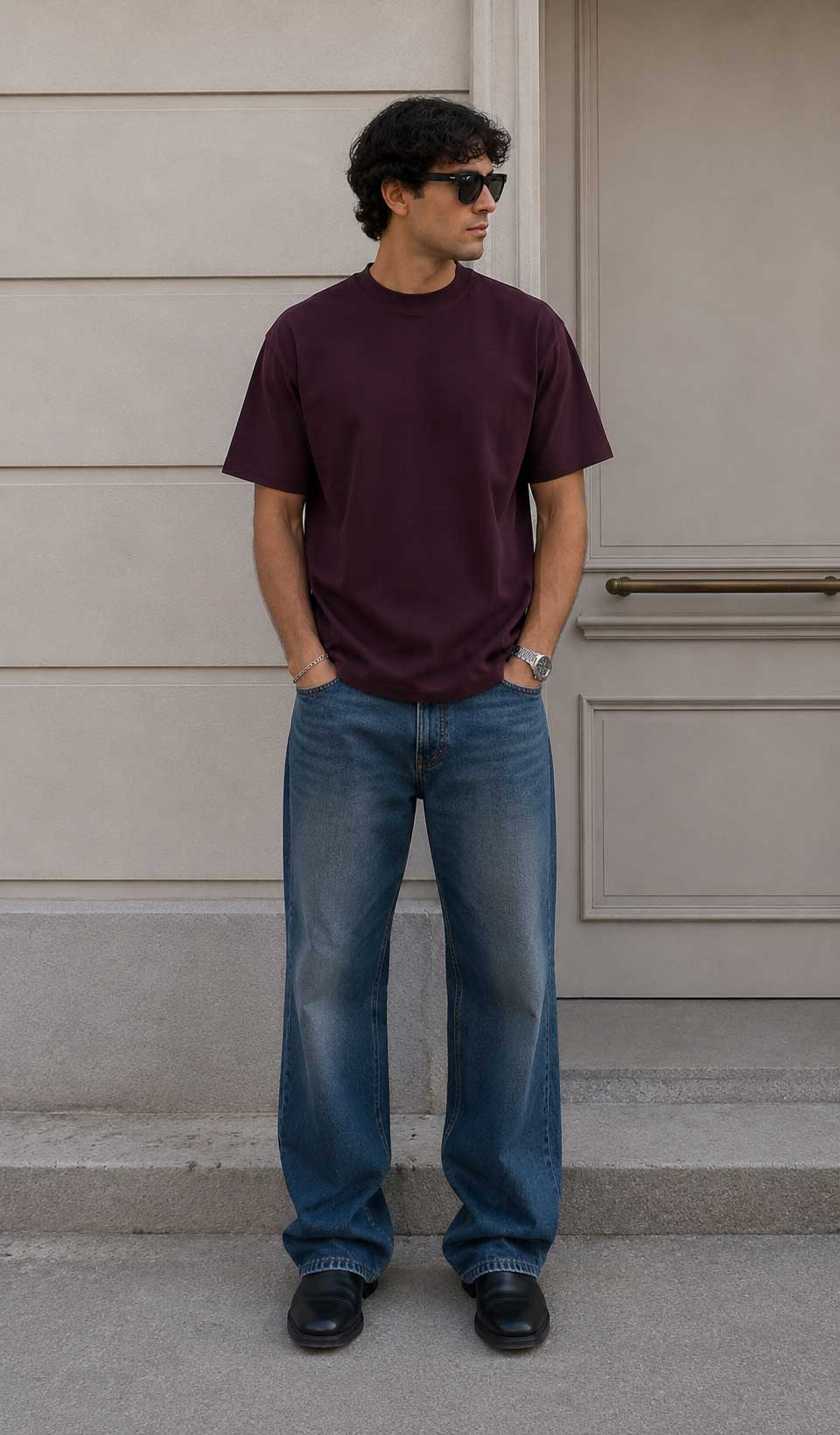 Relaxed Fit T-Shirt – Burgundy