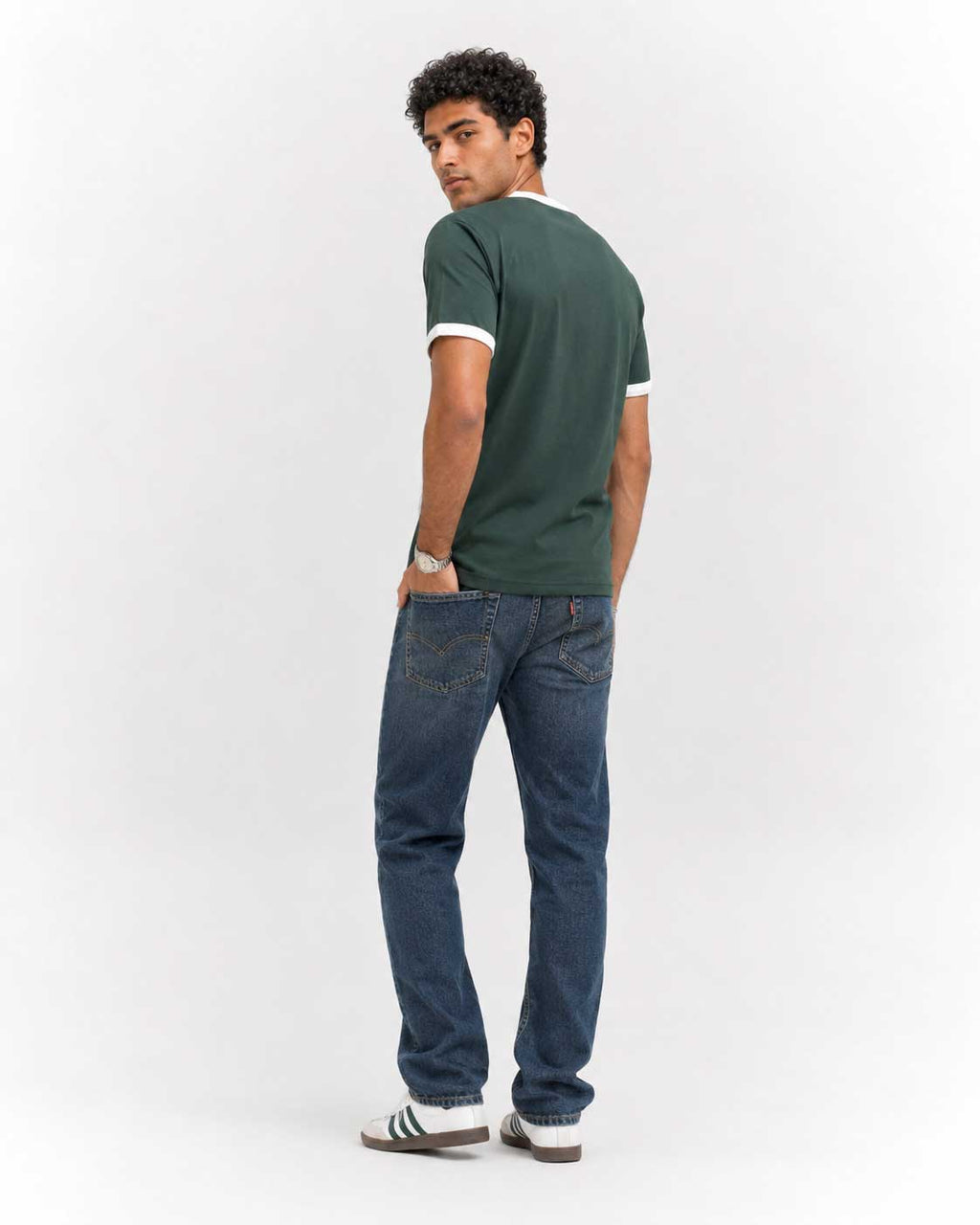 Regular Fit Ringer T-Shirt – Midnight Green
