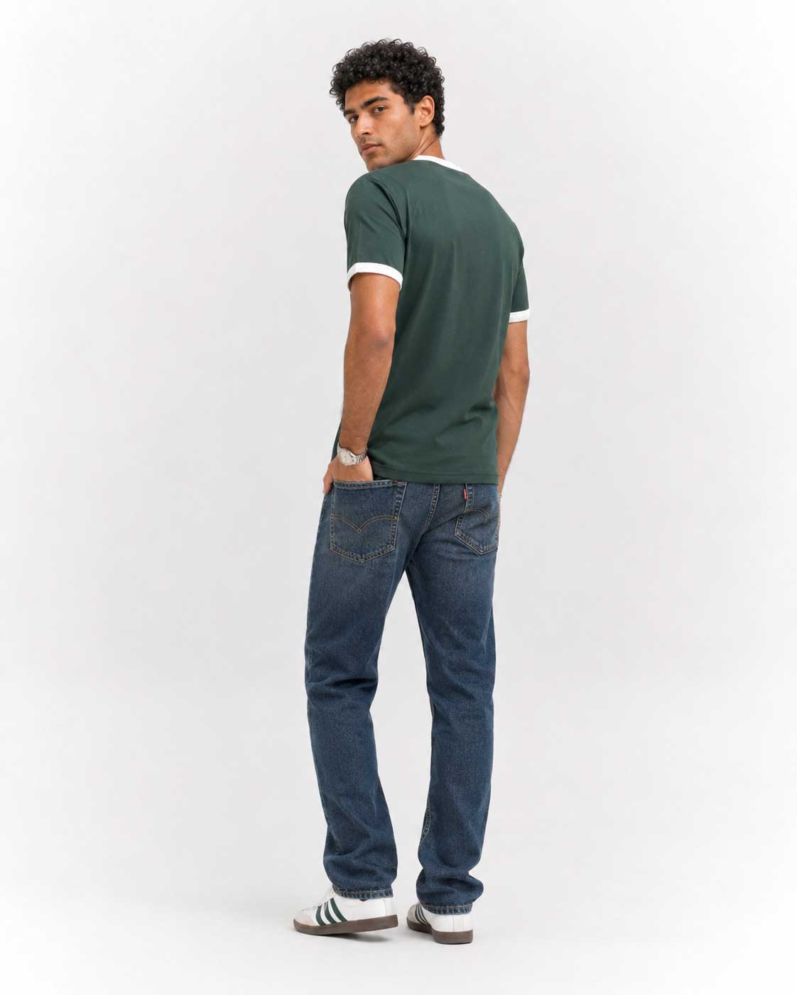 Regular Fit Ringer T-Shirt – Midnight Green