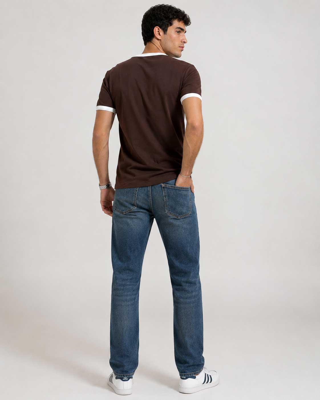 Regular Fit Ringer T-Shirt – Brown