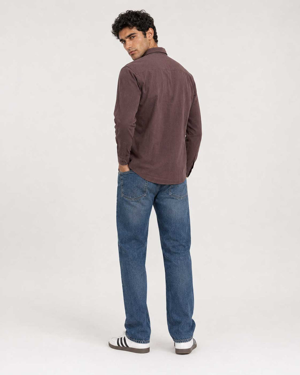 Regular Fit Linen-Blend Shirt – Brown Linen shirt CIZARO - Cizaro Jeans