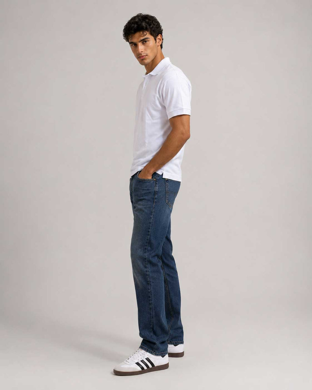 Regular Fit Polo Shirt – White shirt CIZARO - Cizaro Jeans