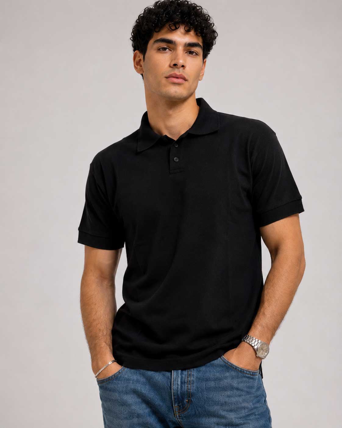 Regular Fit Polo Shirt – Black