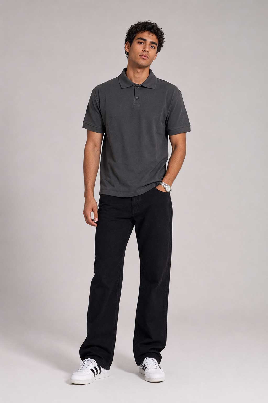 Regular Fit Polo Shirt – Grey shirt CIZARO - Cizaro Jeans