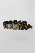 Medallion Disc Stretch Belt – Black
