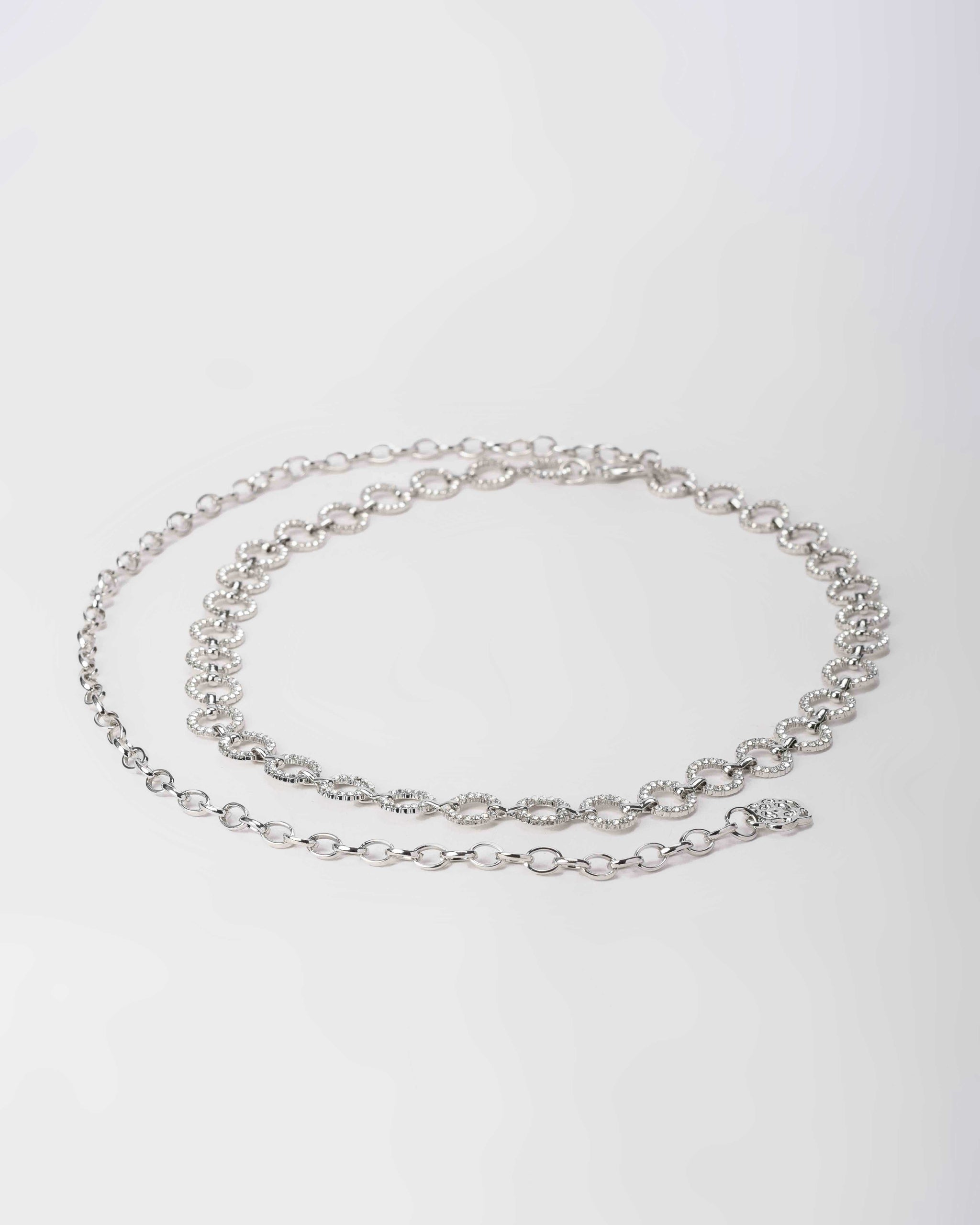 Crystal Link Chain Belt – Silver Chain belt CZBELT - Cizaro Jeans