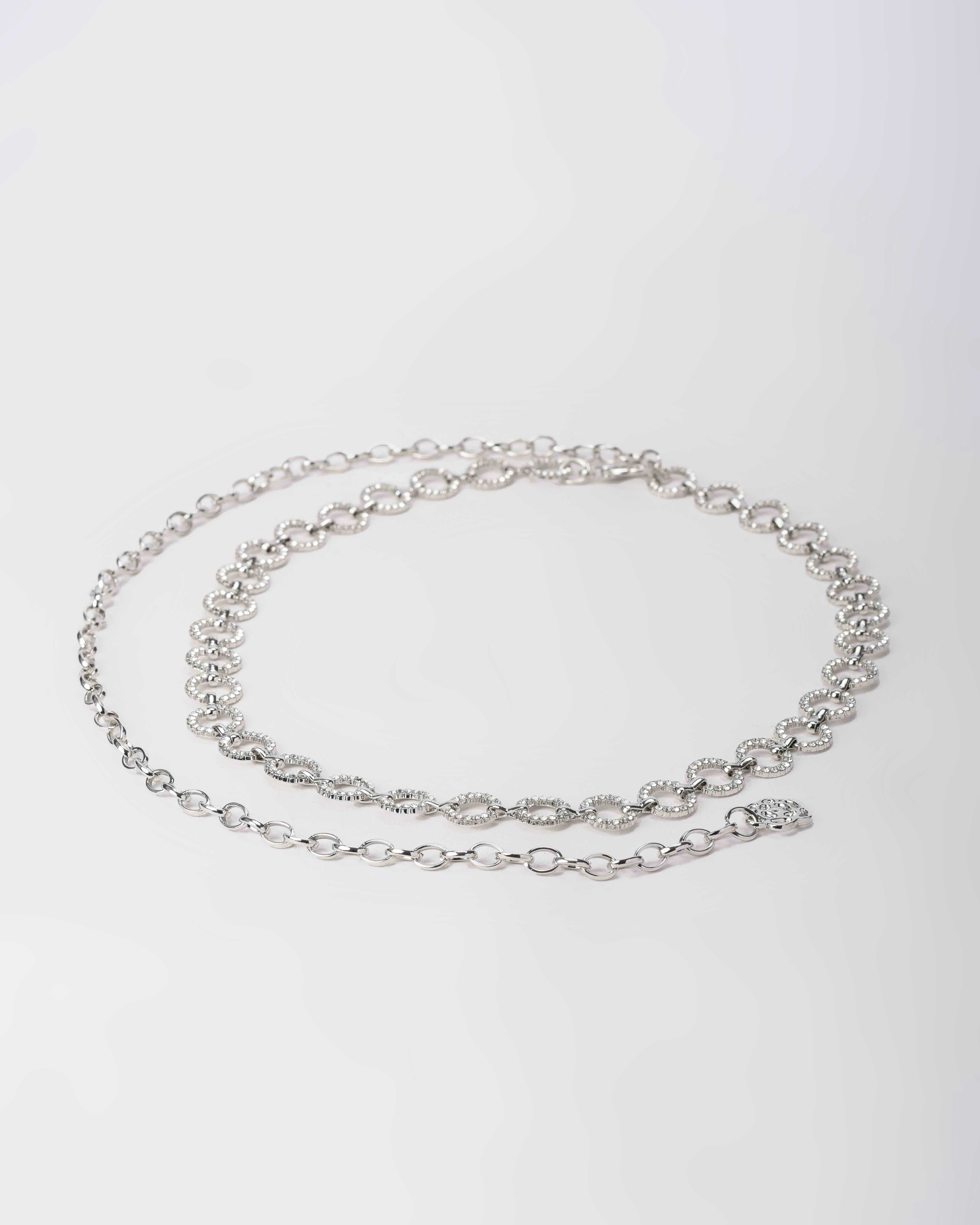 Crystal Link Chain Belt – Silver