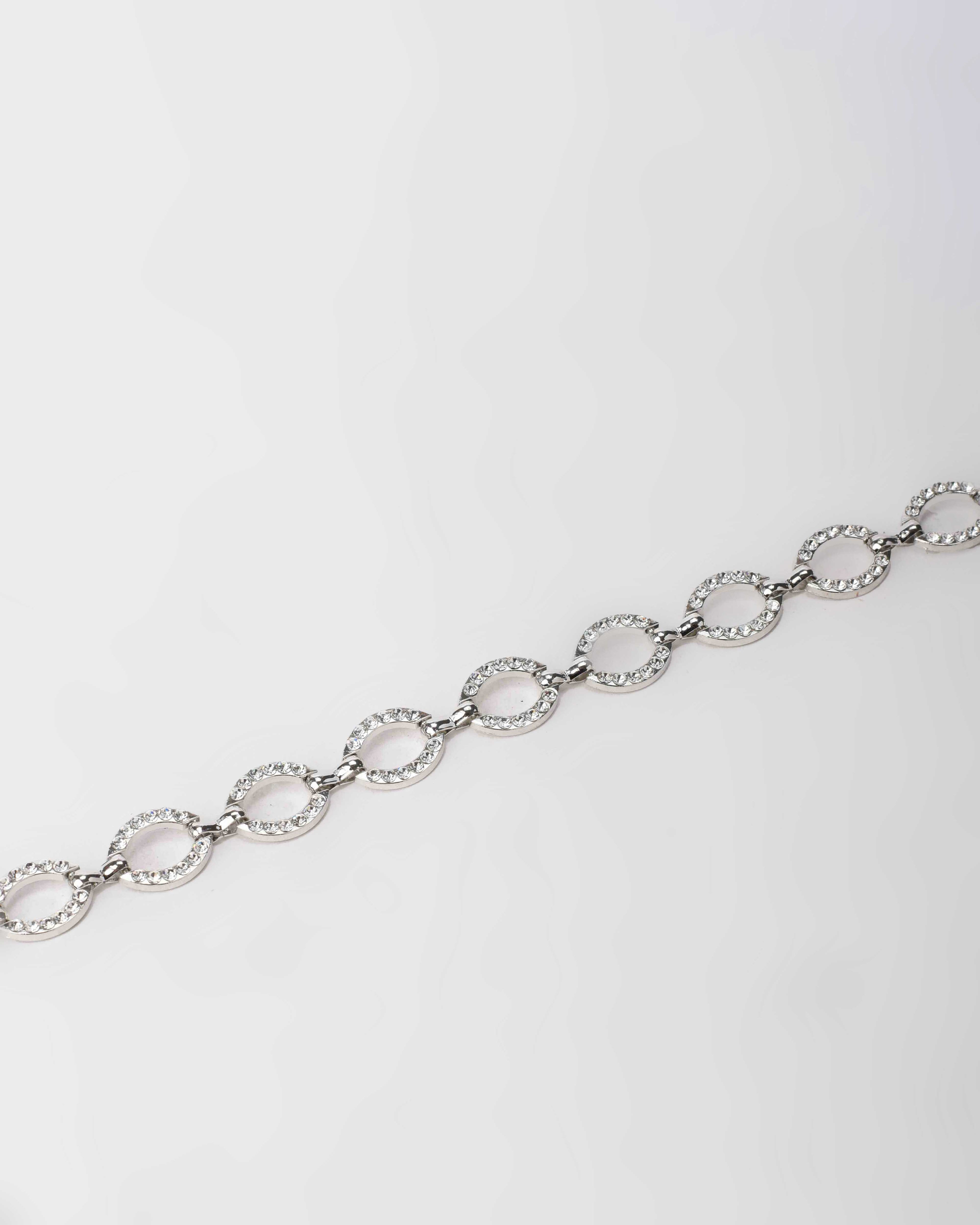 Crystal Link Chain Belt – Silver