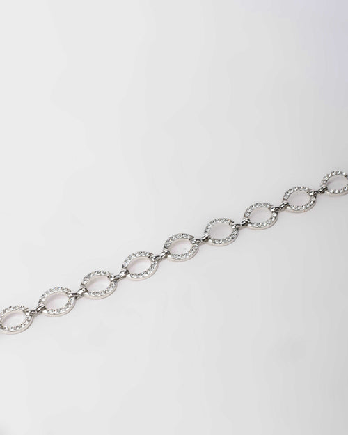 Crystal Link Chain Belt – Silver