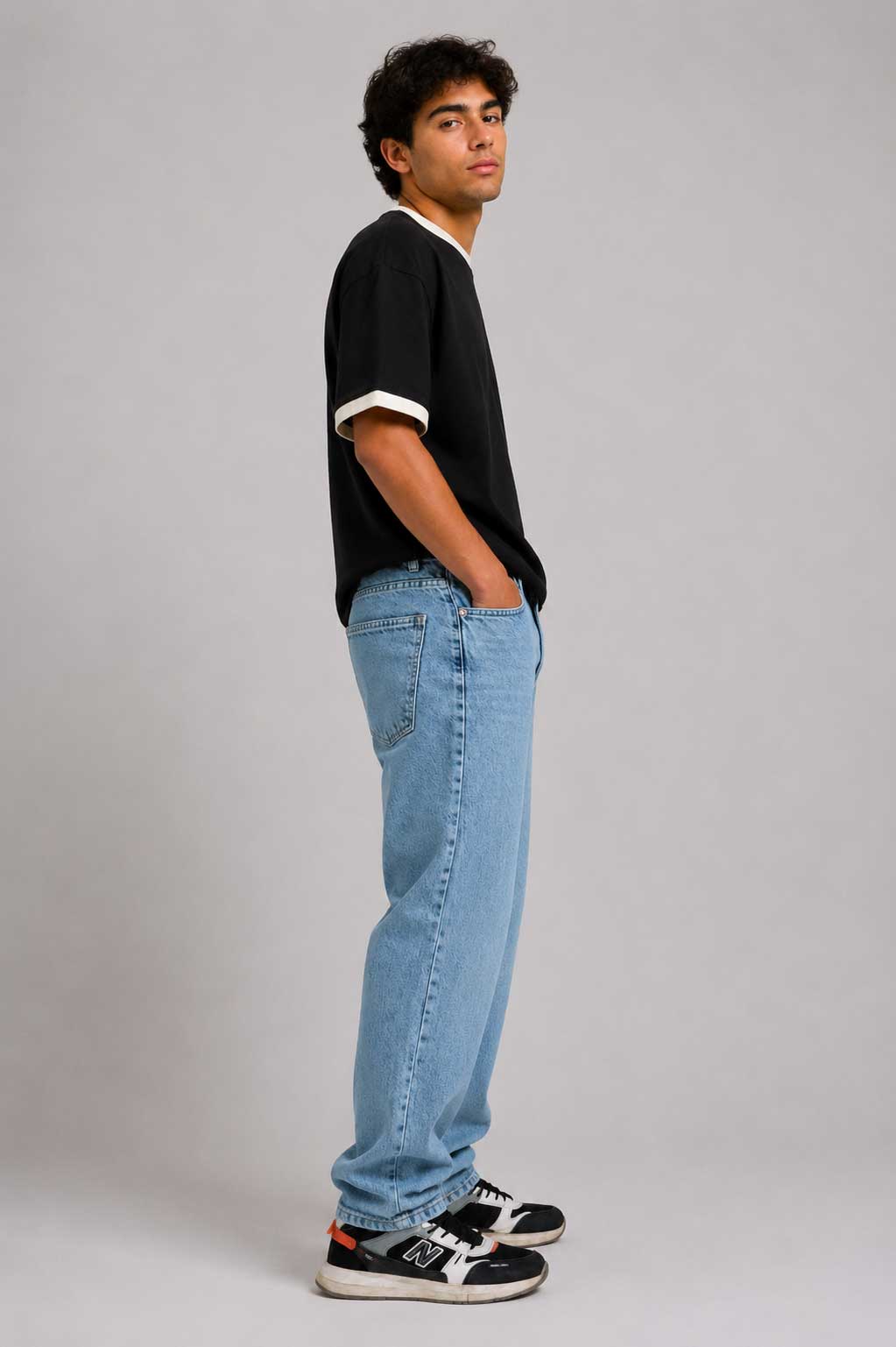 Relaxed Fit Light Acid Blue Jeans