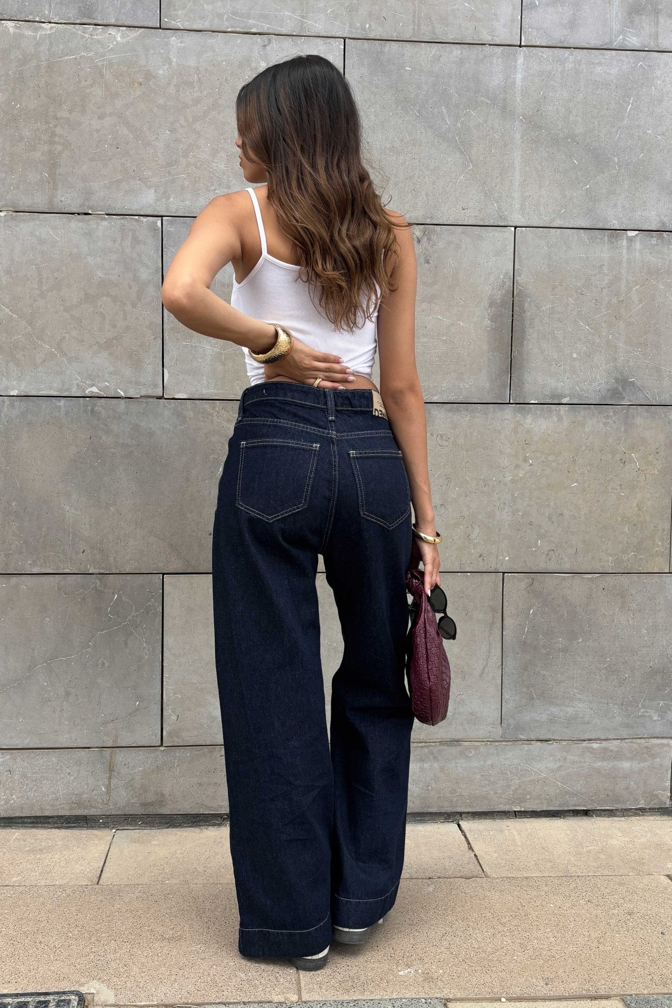 Cropped Wide Leg - Raw Denim Wash Jeans. Wide-Leg CIZARO - Cizaro Jeans