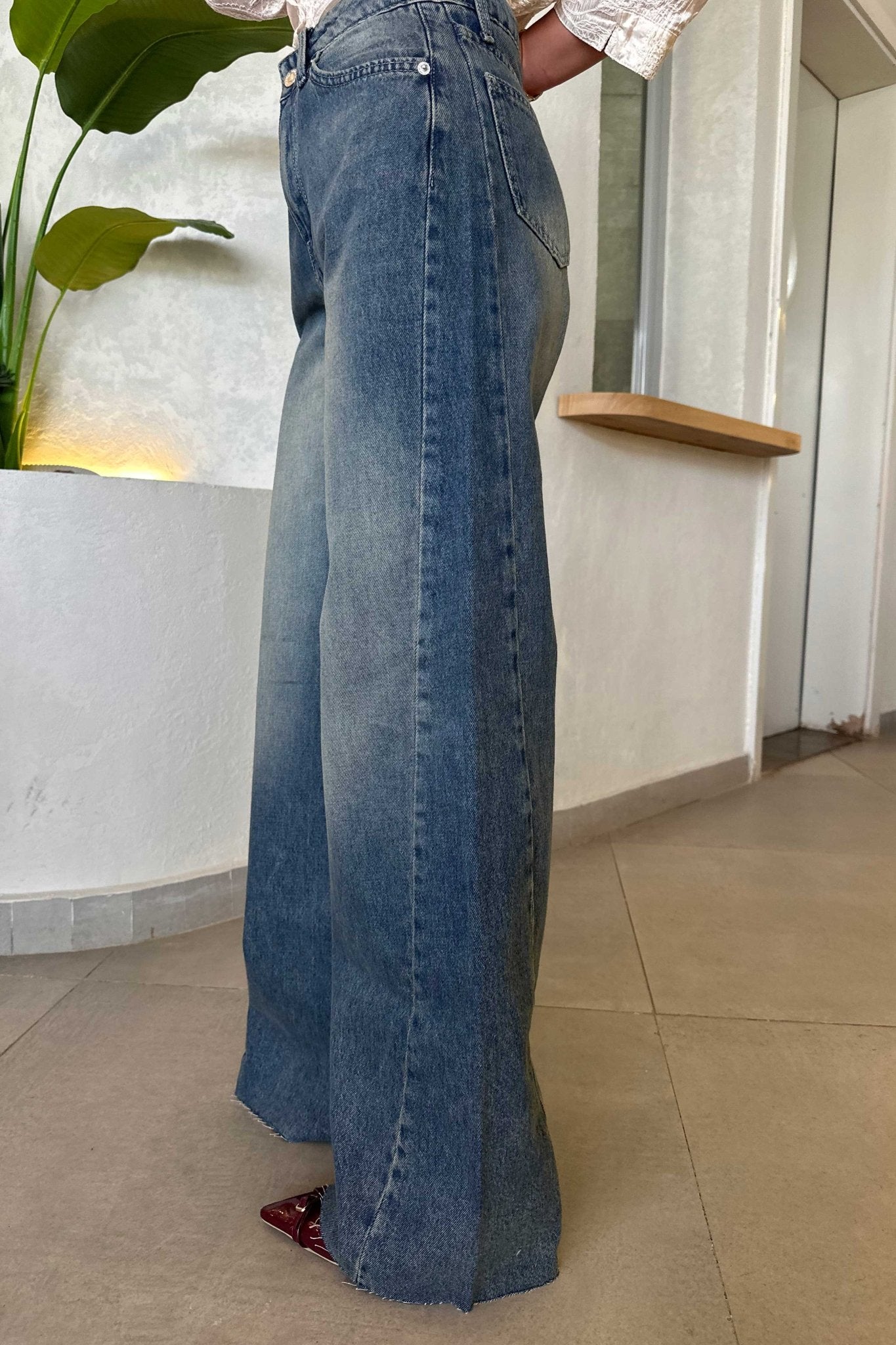 Super Baggy | High-Waist Faded Vintage Blue Jeans Baggy CIZARO - Cizaro Jeans