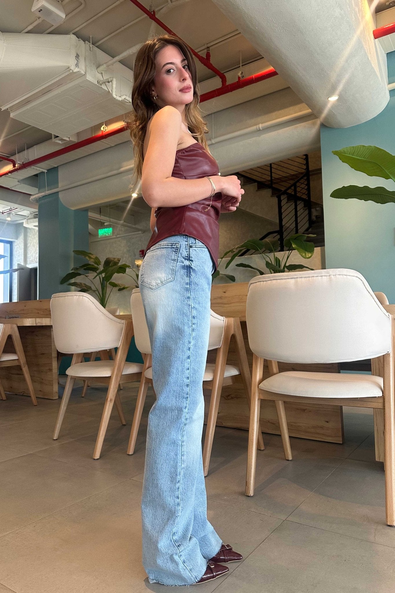 Ultra Comfort | Raw Hem Straight Leg - Sky Blue Washed Jeans Straight-Leg CIZARO - Cizaro Jeans