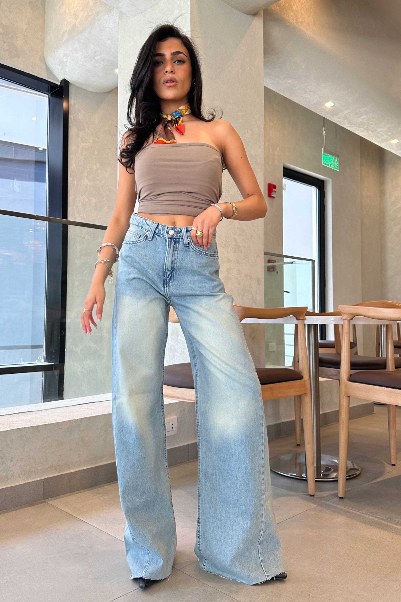 Super Baggy | High-Waist Ice Acid Blue Jeans Super Baggy CIZARO - Cizaro Jeans