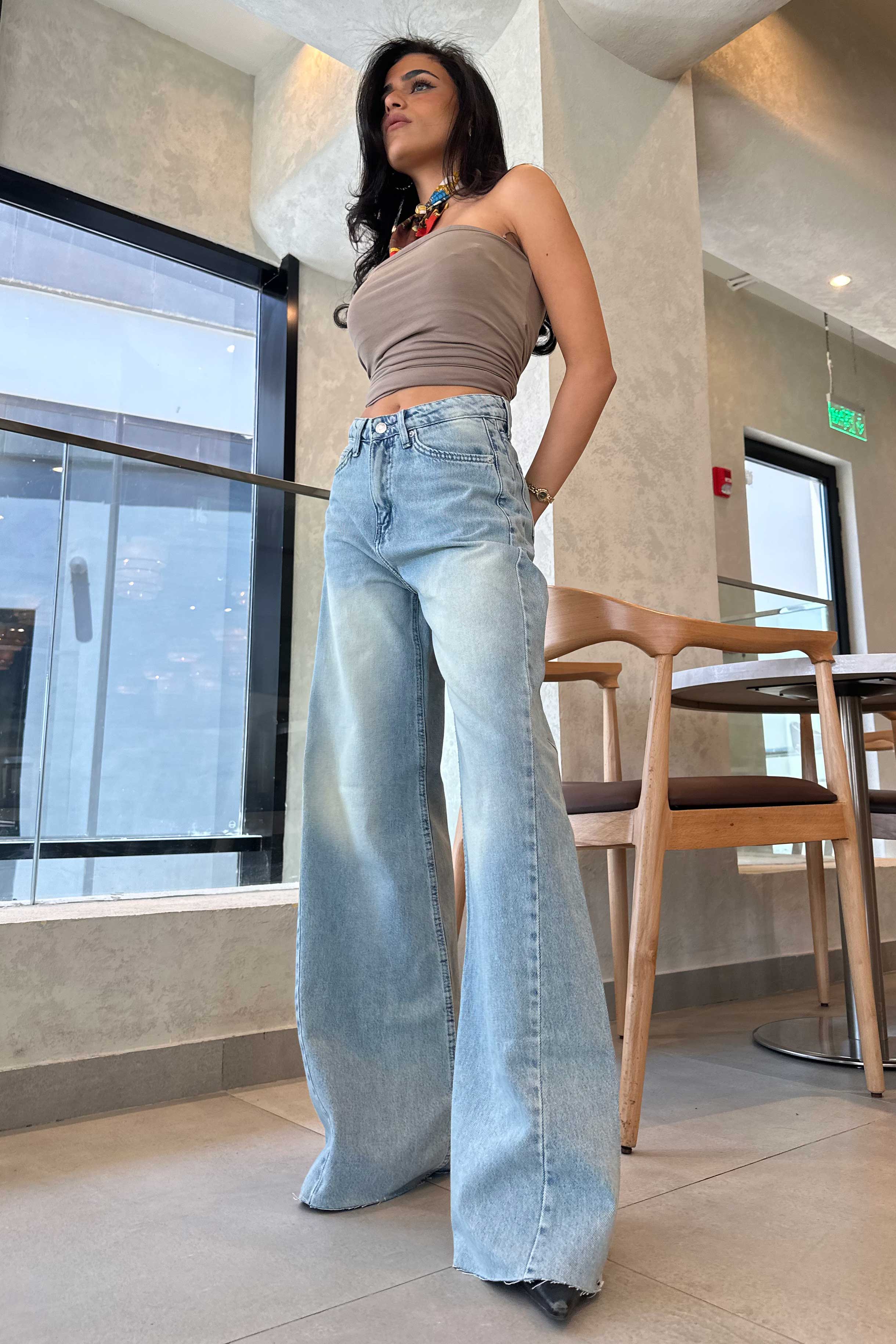 Super Baggy | High-Waist Ice Acid Blue Jeans