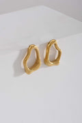 Stainless Steel Earrings | Gold-Plated Abstract Twirl Earrings Accessories CIZARO - Cizaro Jeans