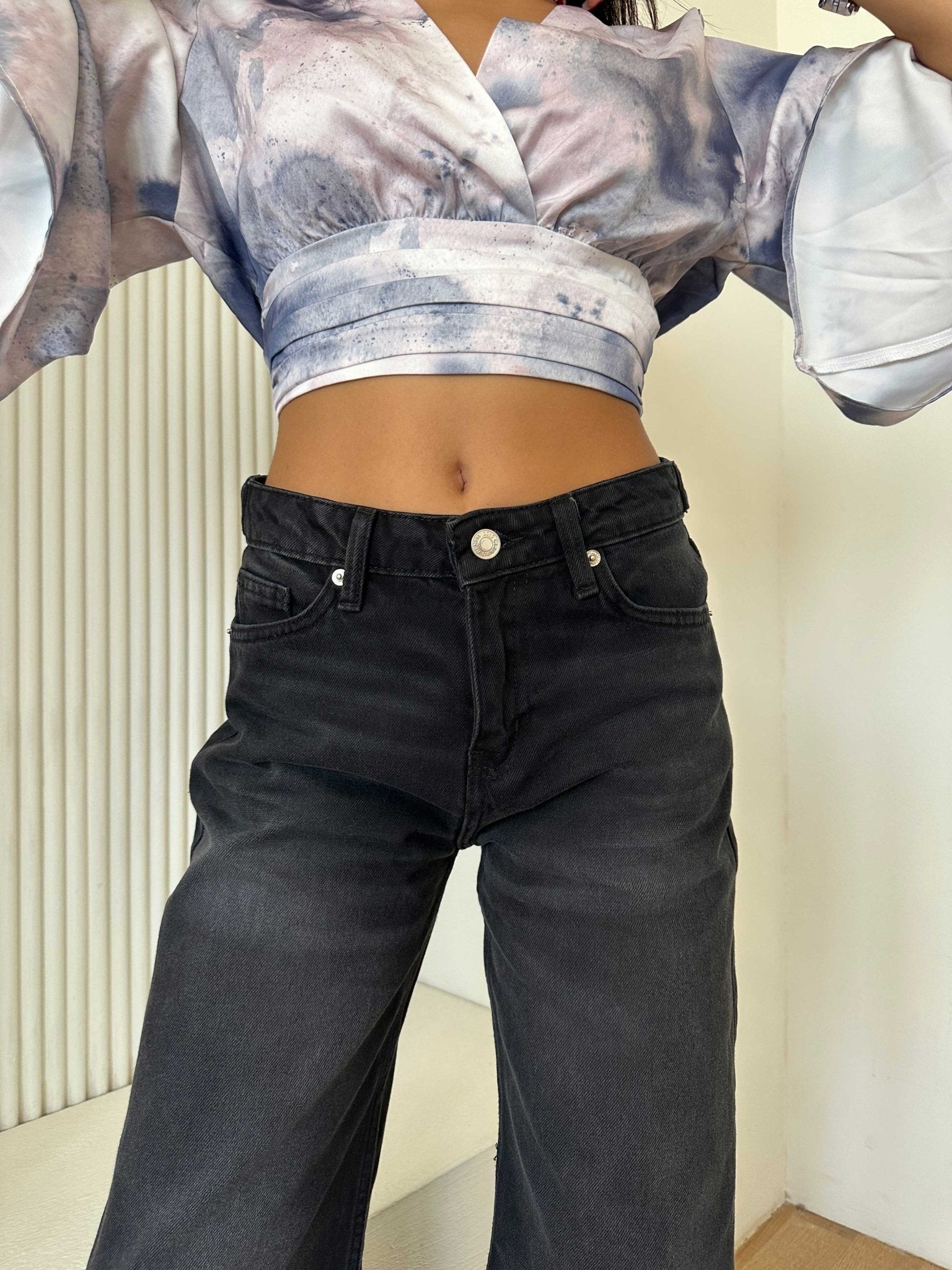 Baggy – Mid Rise Flex Waist Washed Black Jeans