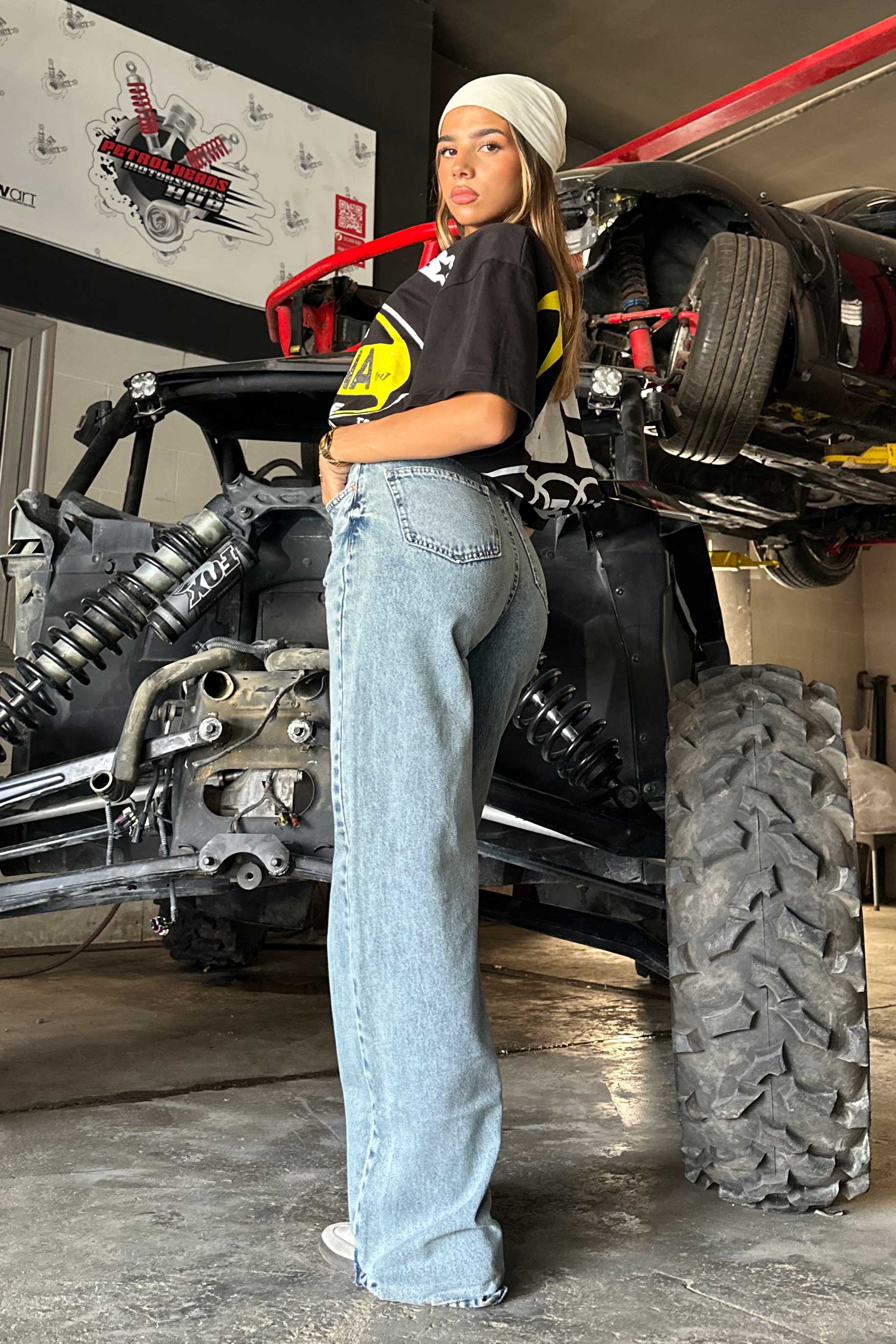 Wide-Leg Raw Hem - High-Waist Light Acid Vintage Blue Jeans wide leg CIZARO - Cizaro Jeans
