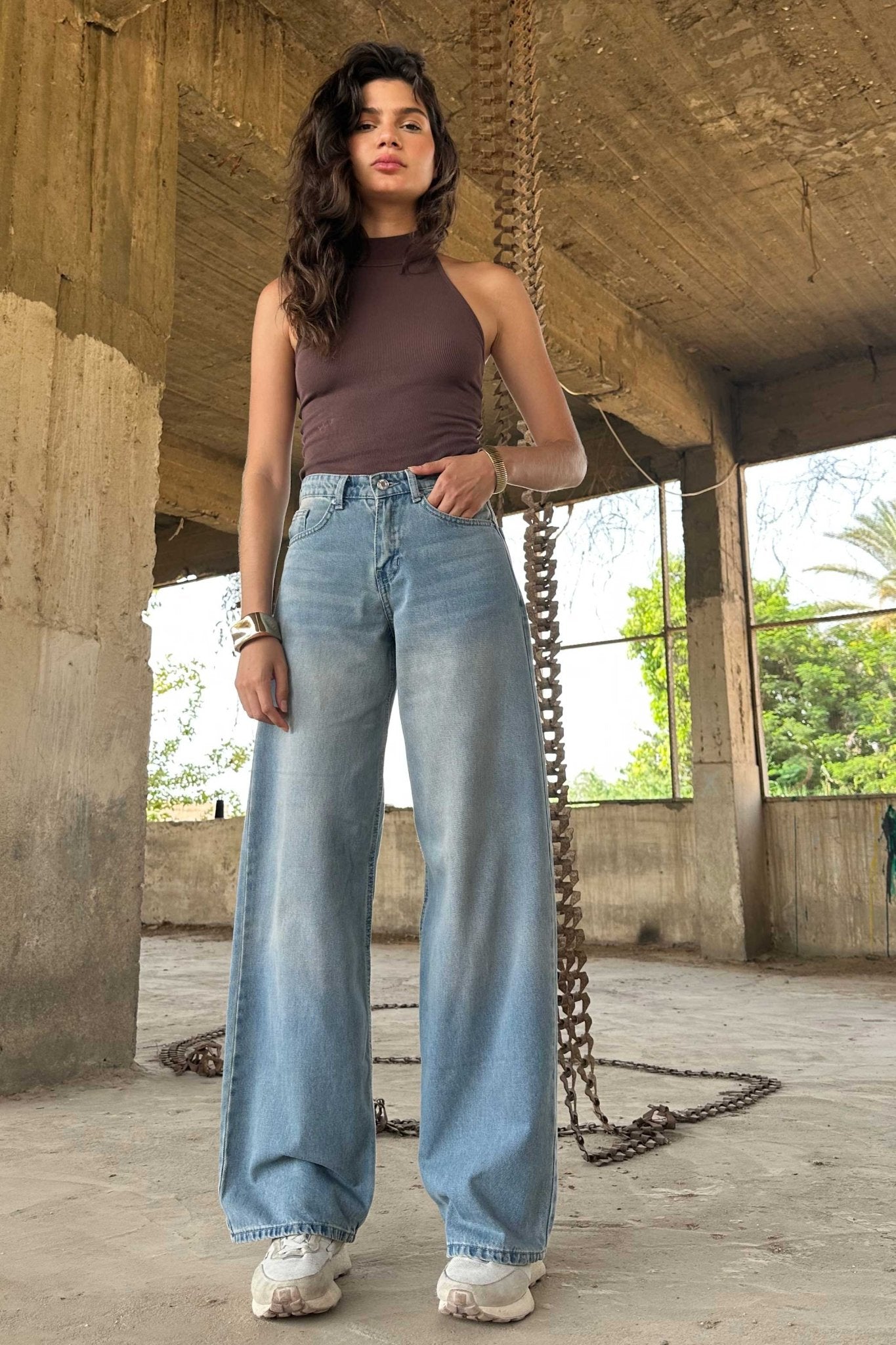 Baggy - High-Waist Light Vintage Blue Jeans baggy CIZARO - Cizaro Jeans