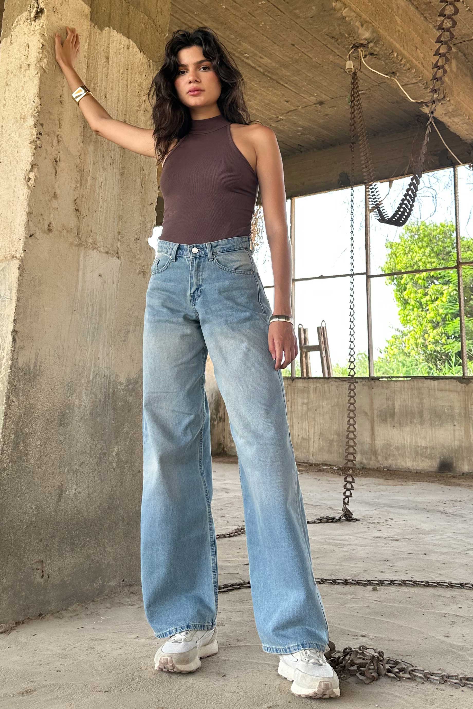 Baggy - High-Waist Light Vintage Blue Jeans baggy CIZARO - Cizaro Jeans