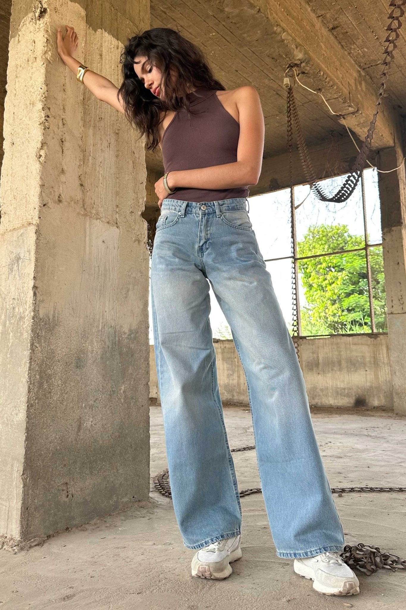 Baggy - High-Waist Light Vintage Blue Jeans baggy CIZARO - Cizaro Jeans