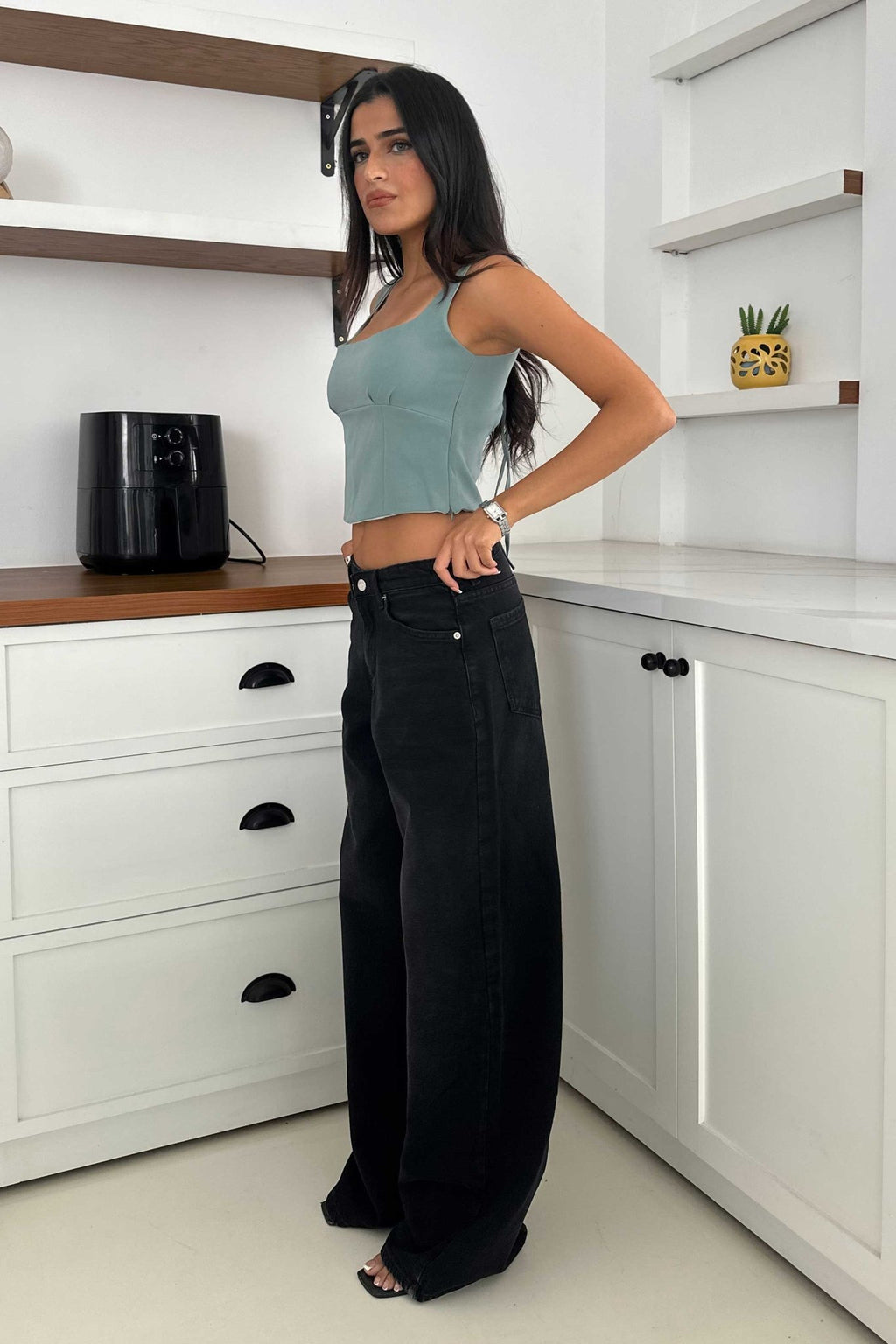 Baggy – Low Waist Washed Black Jeans Baggy CIZARO - Cizaro Jeans