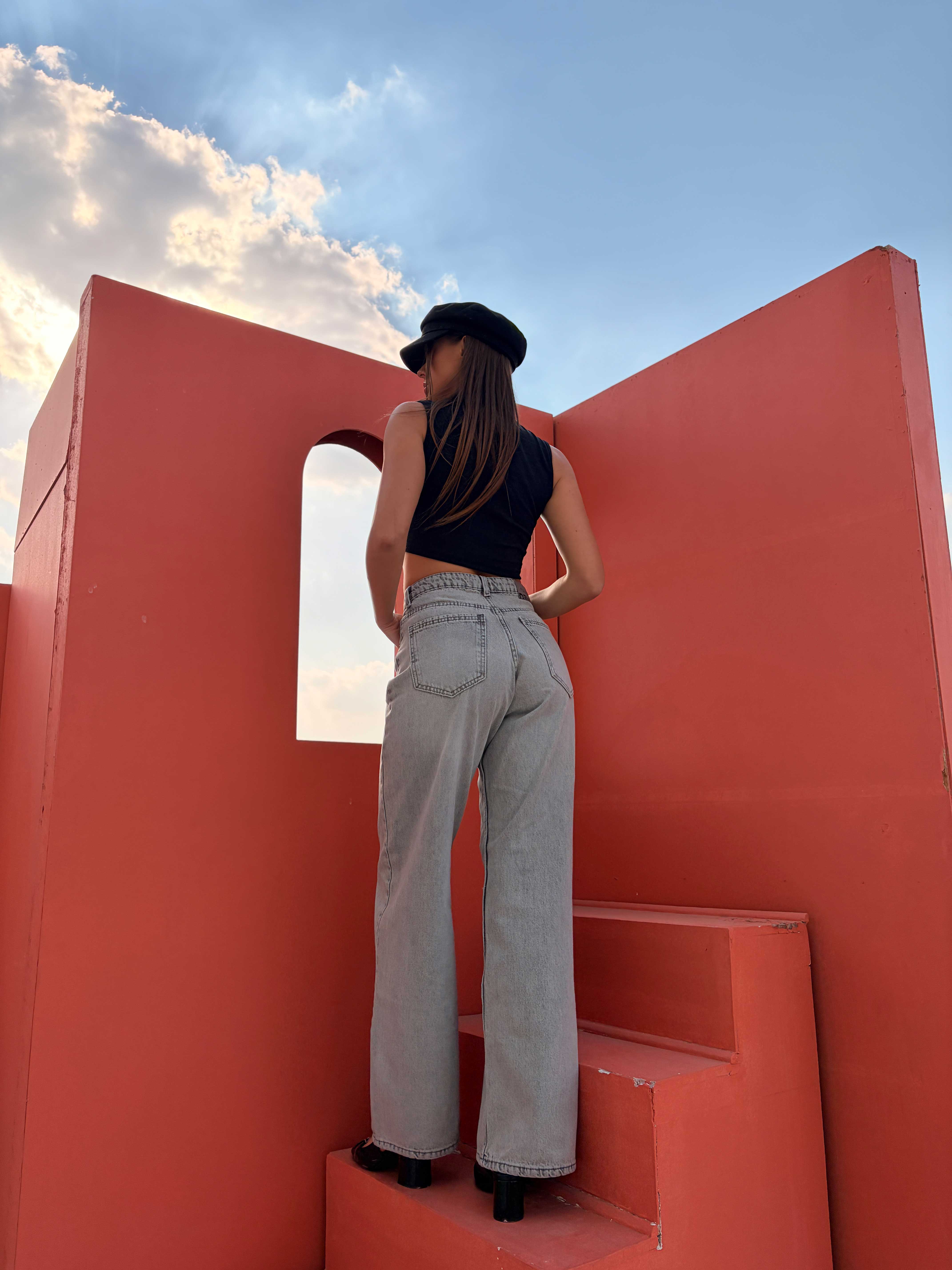 Baggy – Mid Rise Light Acid Grey Jeans